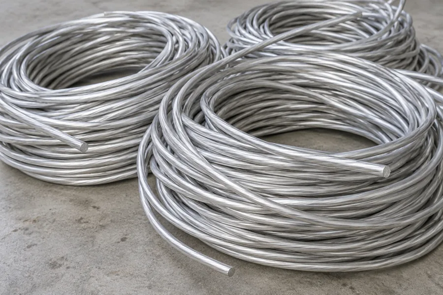 Illustration of coiled aluminium wire